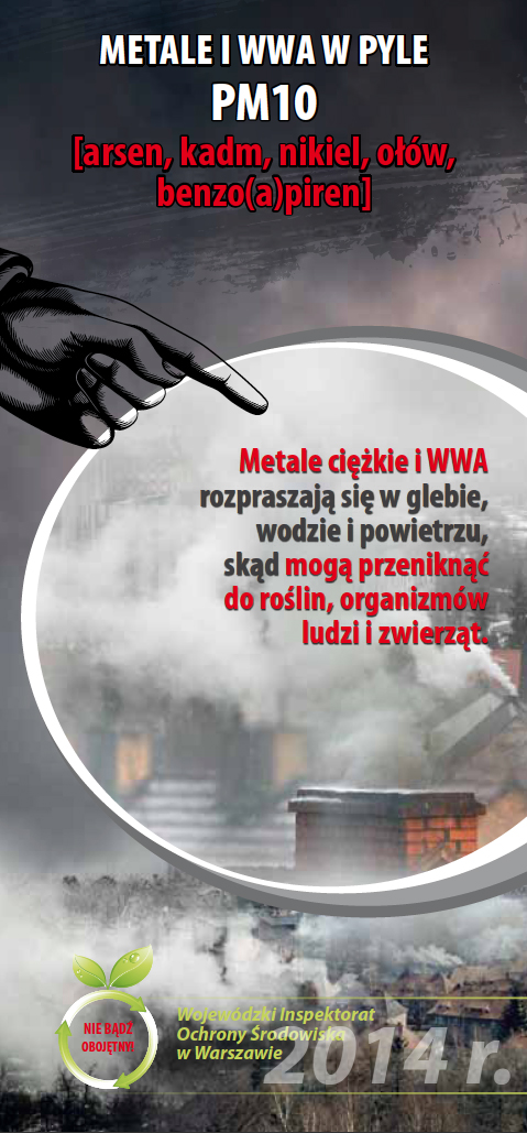 Ulotka Metale i WWA w pyle PM10