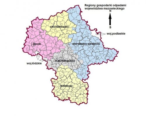 Regiony gospodarki odpadami województwa mazowieckiego